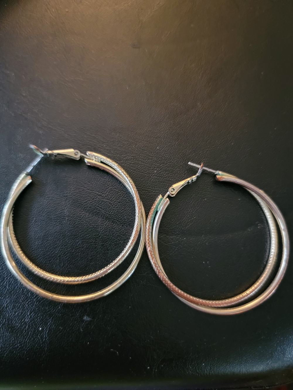 jcpenney Silver-Tone Double Hoop Earrings